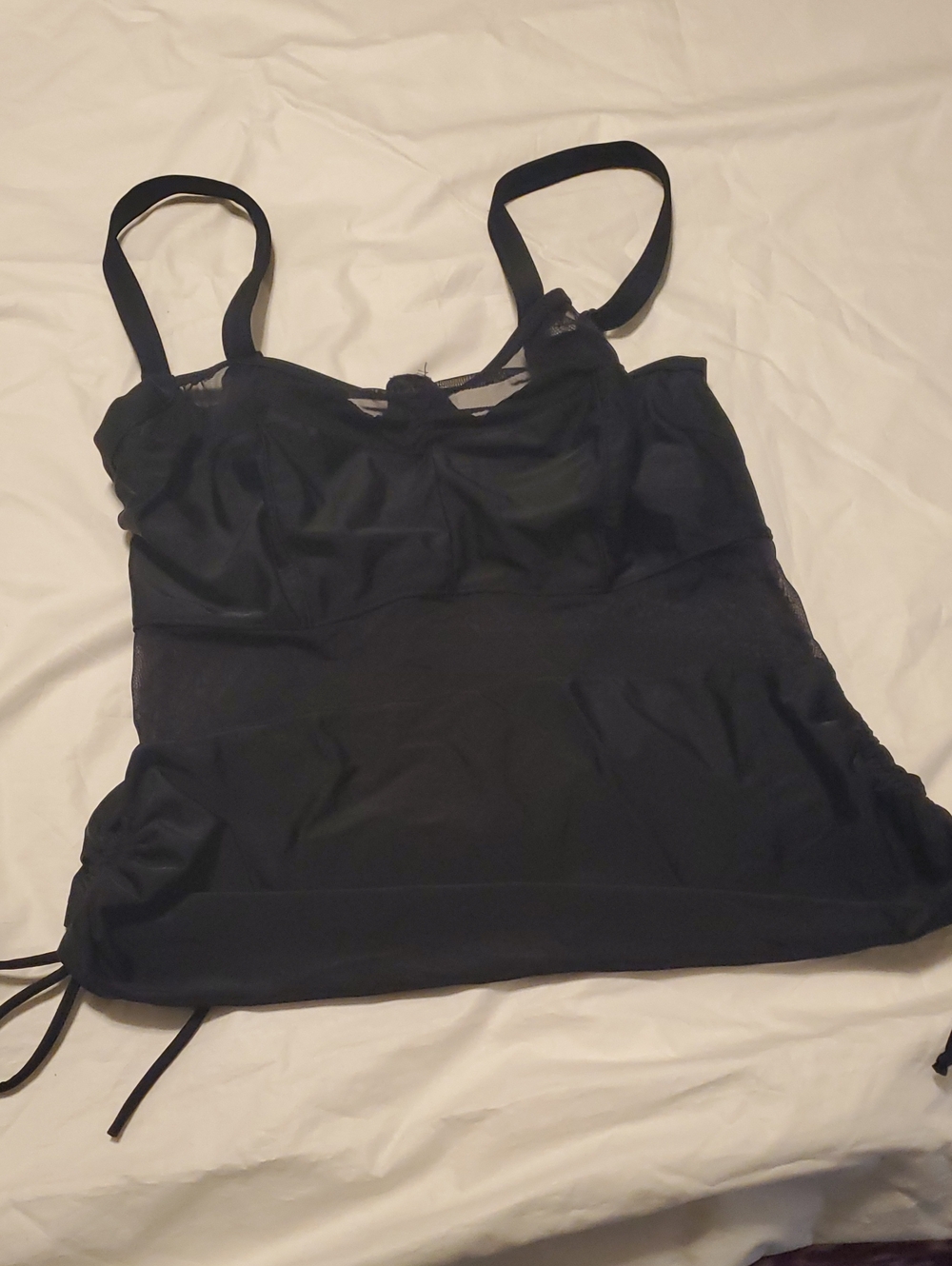 Curvy Kate black balcony tankini swim top size 32G